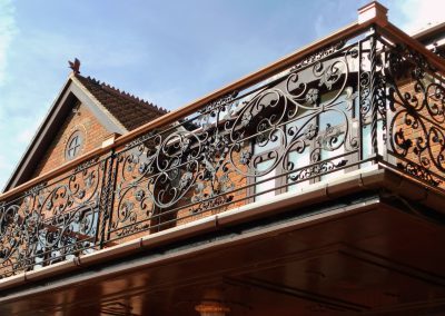 Terrace Balustrade by Porfan Metalwork for a residence in Leatherhead