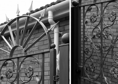 Stylised entrance gate in an Ealing property by Porfan Metalwork