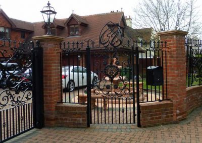 Perimeter railings and Vehicular and pedestrian gates for a property in Leatherhead