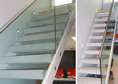 Stainless Steel stairs and glass balustrade for a West London property